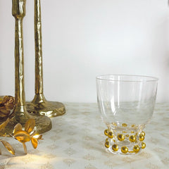OPJET PARIS Glass Gumbler Gold Beaded 10cm