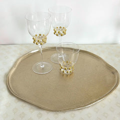 OPJET PARIS Glass Gumbler Gold Beaded 10cm