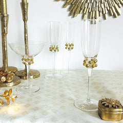 OPJET PARIS Glass Champagne Gold Perlé 23cm