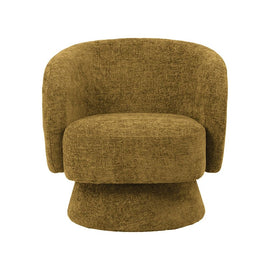 OPJET PARIS Rounded Swivel Armchair Woven Chenille 77cm