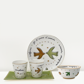 OPJET PARIS Set Of 4 Dessert Plates Love 19cm