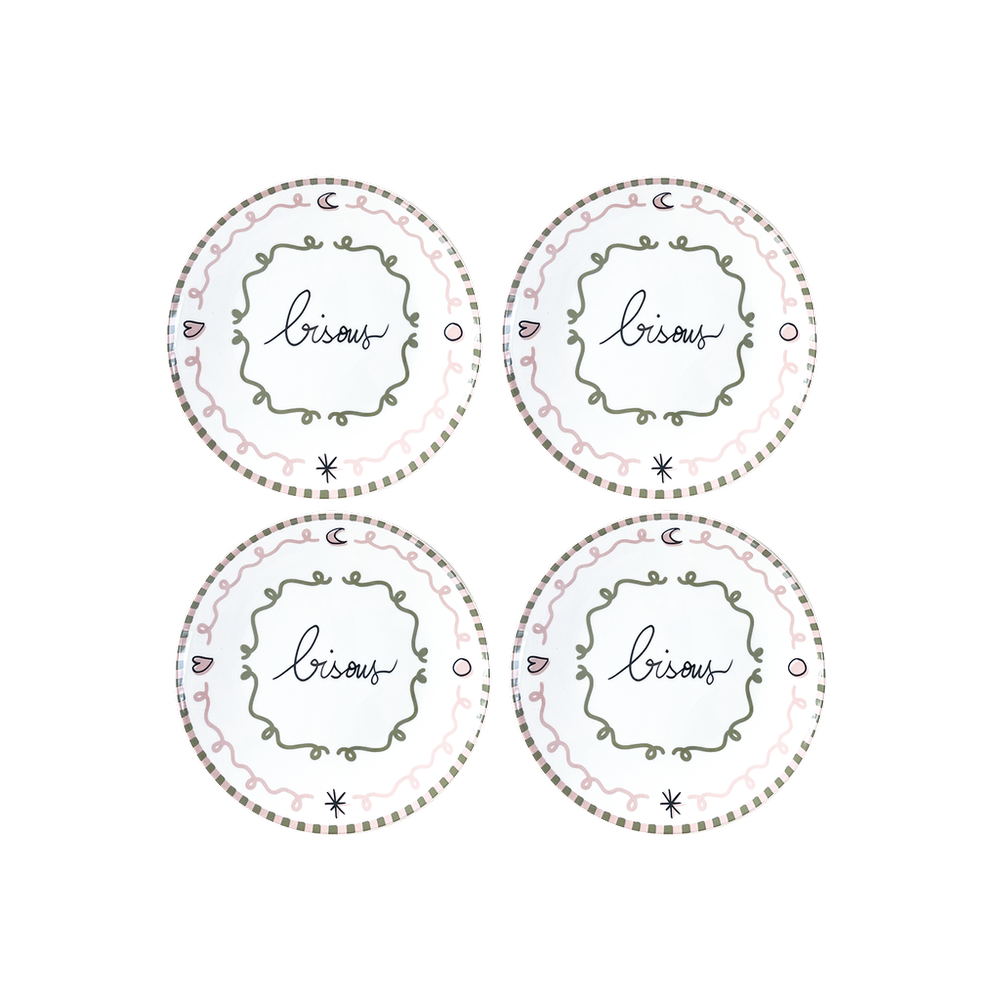 OPJET PARIS Set of 4 Dessert Plates Bisous 19cm