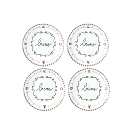 OPJET PARIS Set of 4 Dessert Plates Bisous 19cm