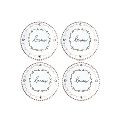 OPJET PARIS Set of 4 Dessert Plates Bisous 19cm