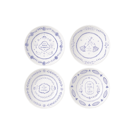 OPJET PARIS Set of 4 Dessert Plates French Expressions 19cm