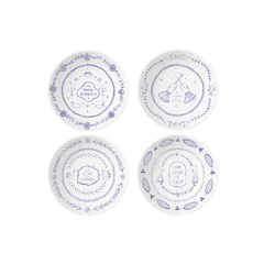 OPJET PARIS Set of 4 Dessert Plates French Expressions 19cm