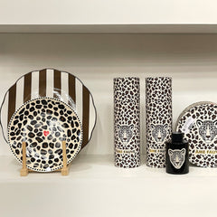 OPJET PARIS Set Of 4 Dessert Plates Leopard Print 19cm