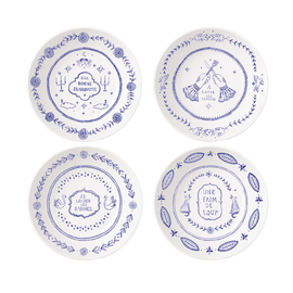 OPJET PARIS Set Of 4 Dinner Plates French Expressions 27cm