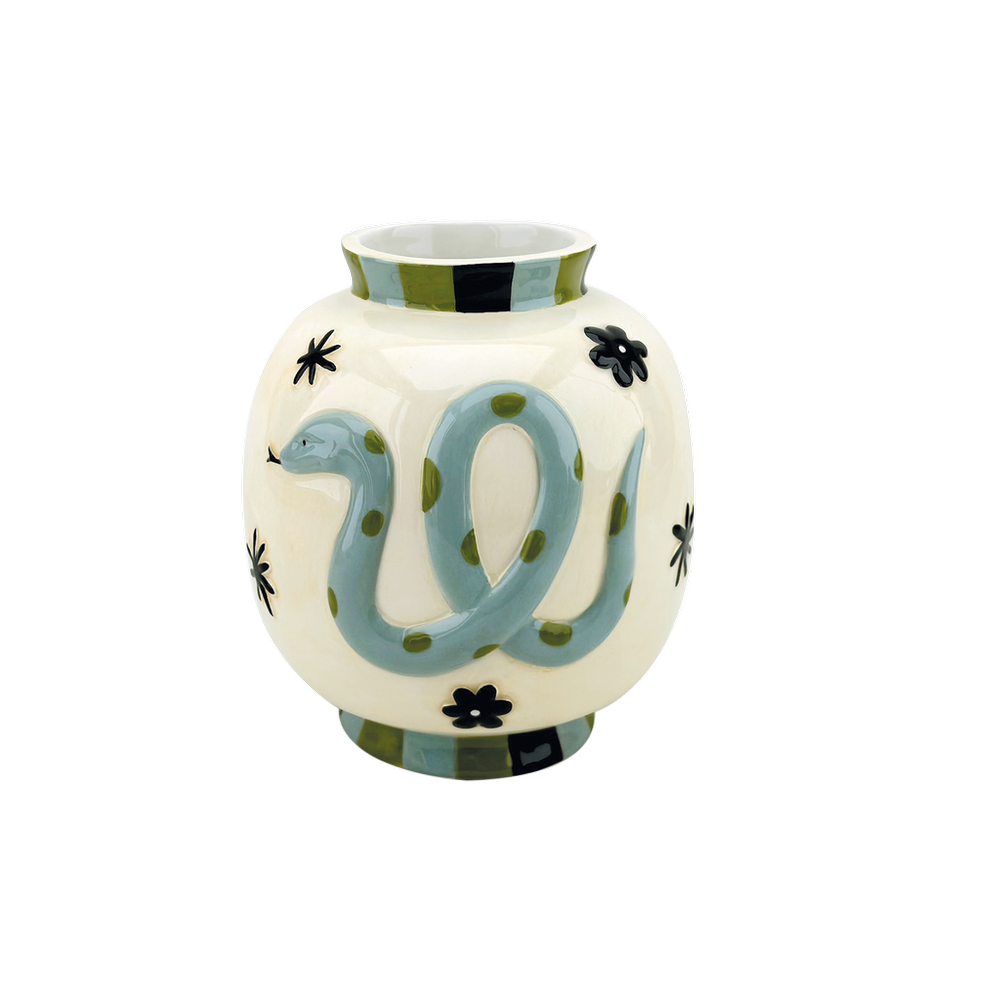 OPJET PARIS Blue Snake Vase 16cm