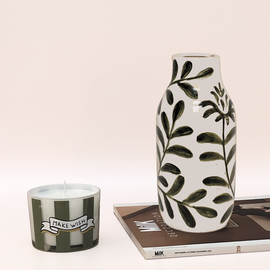 OPJET PARIS Vase Giulia Khaki Flower 25cm