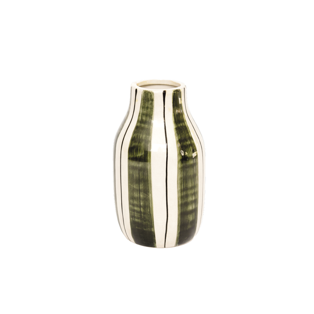OPJET PARIS Striped Vase Giulia Khaki