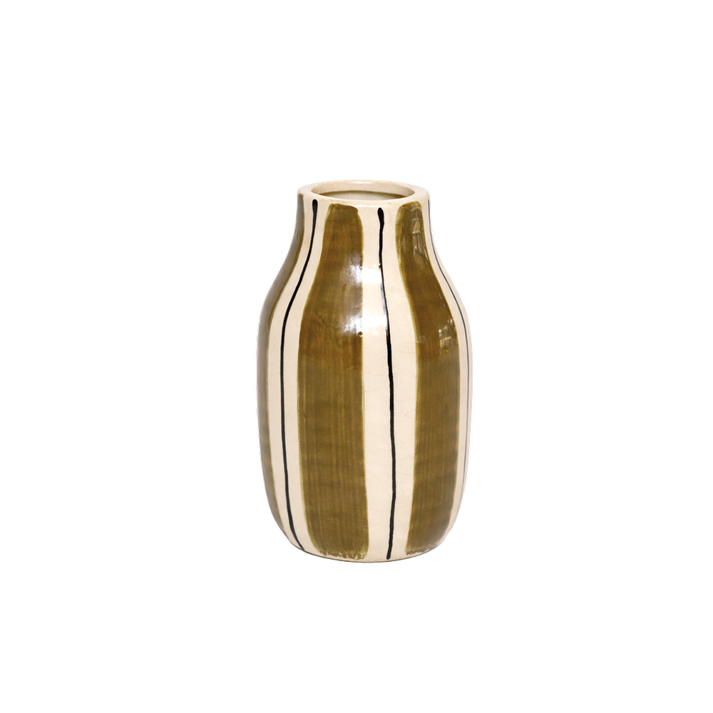 OPJET PARIS Striped Vase Giulia Brown