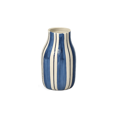 OPJET PARIS Striped Vase Giulia Dark Blue