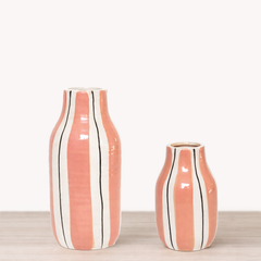 OPJET PARIS Striped Vase Giulia Pink