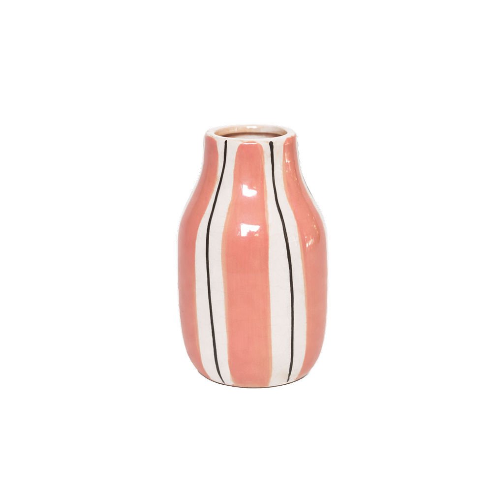 OPJET PARIS Striped Vase Giulia Pink
