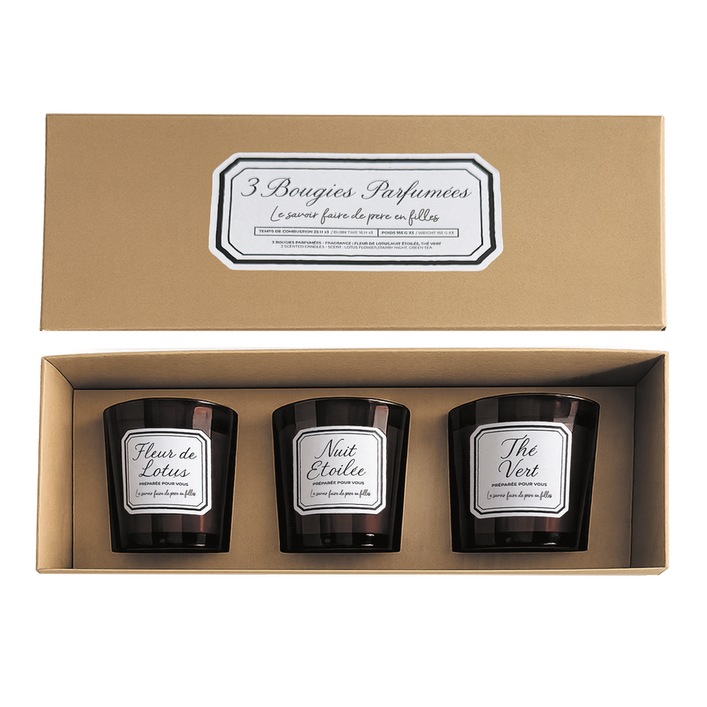OPJET PARIS Set of 3 Vintage Scented Candles 7cm