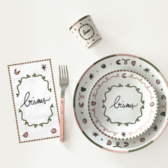 OPJET PARIS Rectangular Paper Napkins With Kisses x15