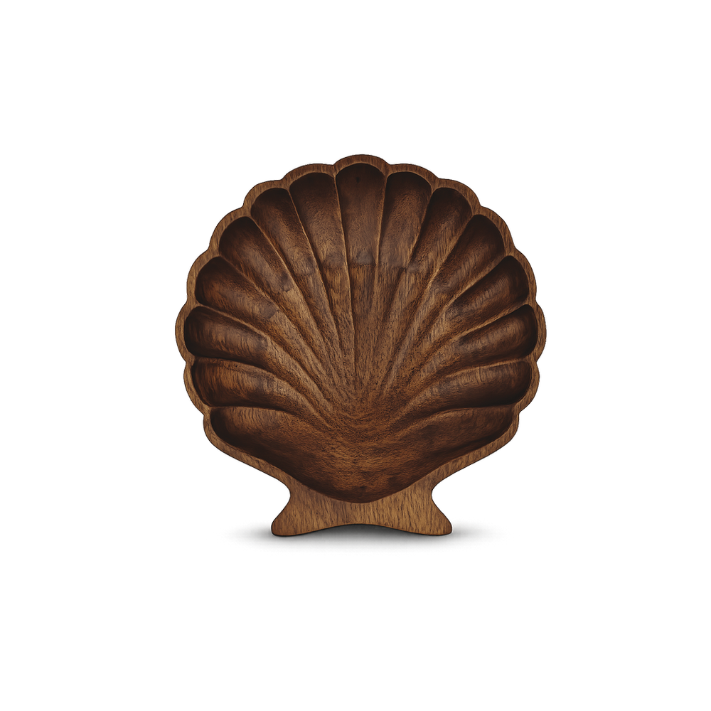 OPJET PARIS Wooden Shell Shaped Bowl 20cm