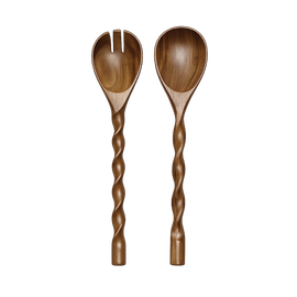 OPJET PARIS Wooden Salad Servers Twist 30cm