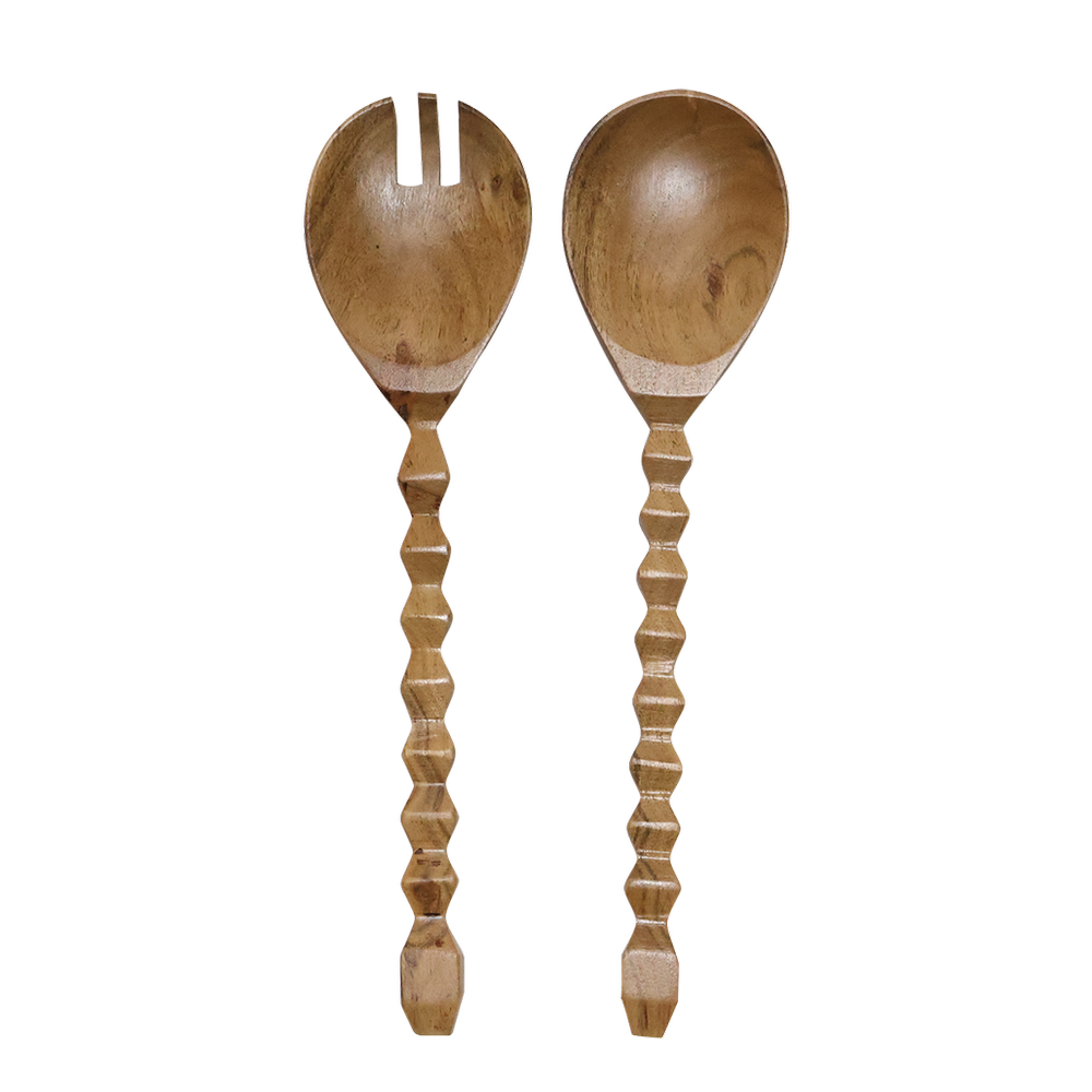 OPJET PARIS Wooden Salad Servers Ball 30cm