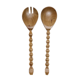 OPJET PARIS Wooden Salad Servers Ball 30cm