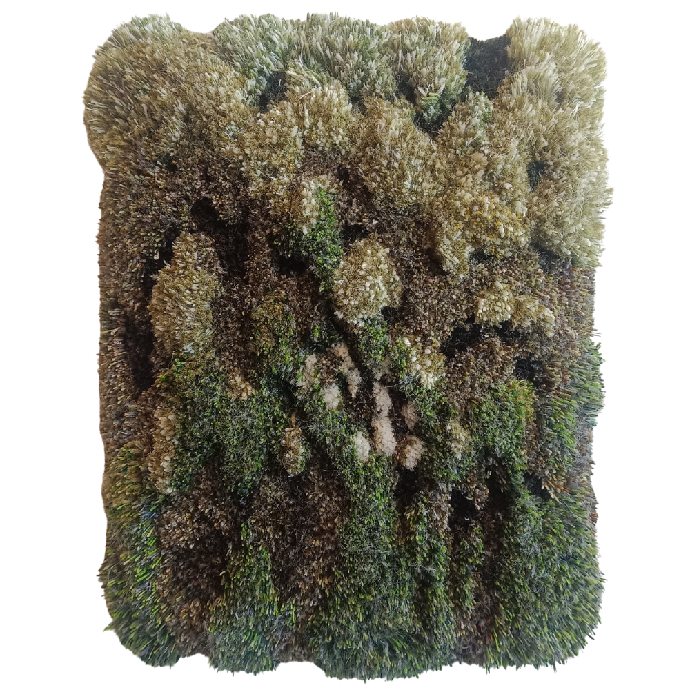 52 - Lilý Erla Adamsdóttir, "Krossmaðra á kafi", Tuft, Ull, Mohair, Hör, Silki, Polyester, 45x32cm, 2025.