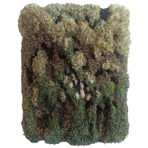 52 - Lilý Erla Adamsdóttir, "Krossmaðra á kafi", Tuft, Ull, Mohair, Hör, Silki, Polyester, 45x32cm, 2025.