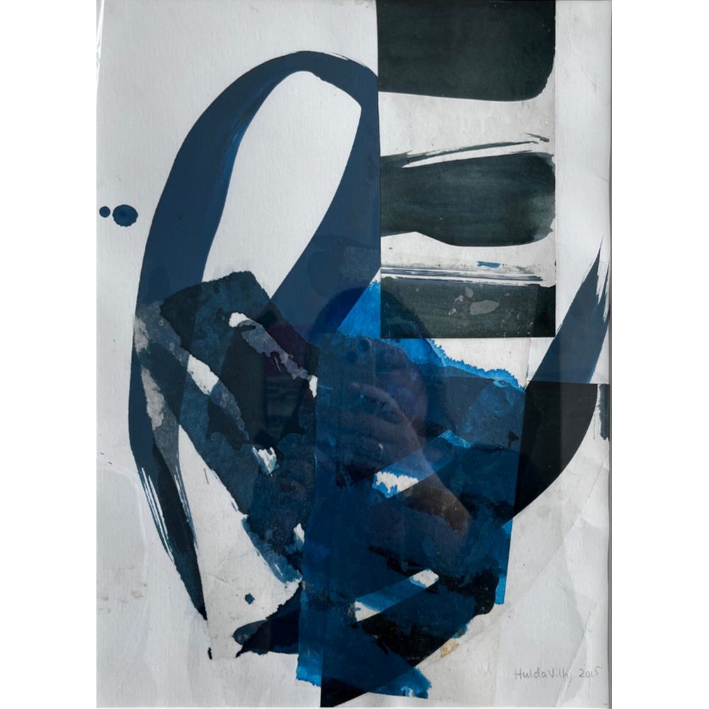 43 - Hulda Vilhjálmsdóttir, "Cat footprint", Blönduð tækni á pappír, 51x40cm, 2015