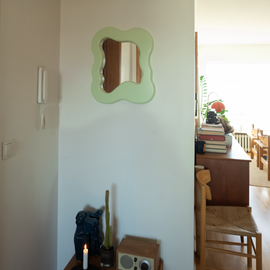SALÓME HOLLANDERS Glazed Mirror Mini 47cm Deep Green