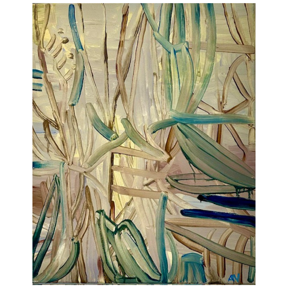 14 - Aðalheiður Valgeirsdóttir, "Morgunn", Akrýl á striga, 43x53cm, 2025.