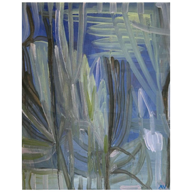 13 - Aðalheiður Valgeirsdóttir, "Frost", Akrýl á striga, 43x53cm, 2025.