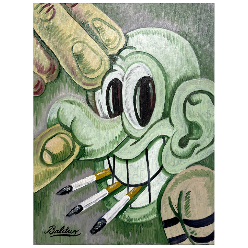 16 - Baldur Helgason, "Untitled in Green", Olía á striga, 30x40cm, 2025.