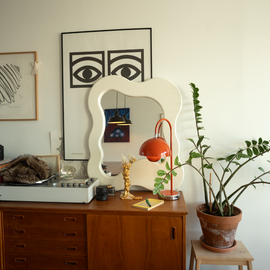 SALÓME HOLLANDERS Glazed Mirror Original 90cm Pale Seashell