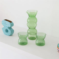&KLEVERING  Set Of 2 Glass Totem Green