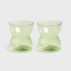 &KLEVERING  Set Of 2 Glass Totem Green