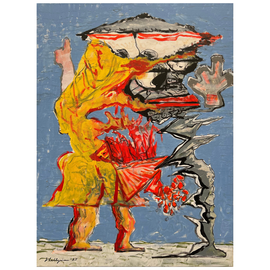 33 - Hallgrímur Helgason, "After the war", Akríl á striga, 80x60cm, 2025.