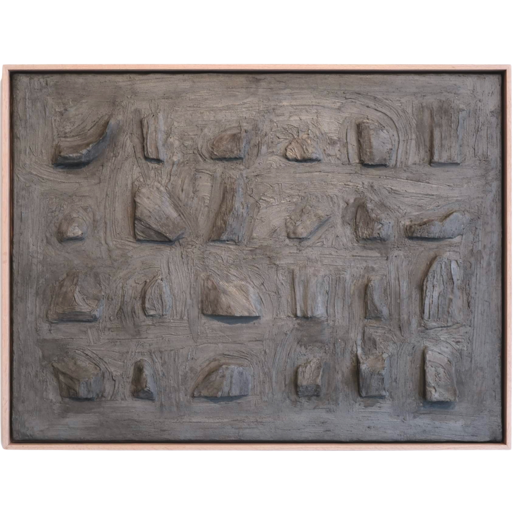 61 - Patty Spyrakos, "Wet slate", blönduð tækni, 83x63cm, 2023.