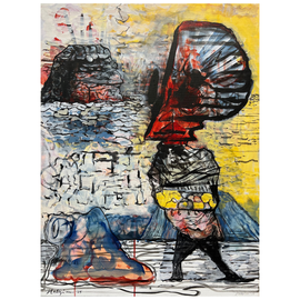 34 - Hallgrímur Helgason, "Other plans", Akríl á striga, 80x60cm, 2025.