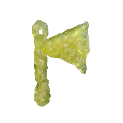 71 - Patty Spyrakos, "Öxi (gult)", Epoxý resin og akrýl, 19x21cm, 2024.