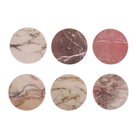 &KLEVERING Set Of 6 Coasters Cork Marble Pattern