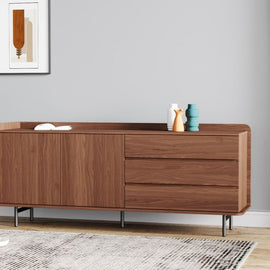 ZAGO Sideboard Gatsby Walnut Black Metal 150cm