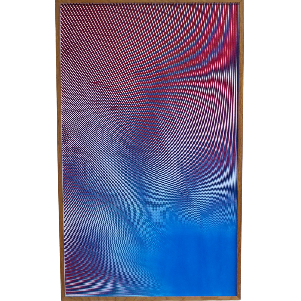 21 - Dagur Benedikt Reynisson, "Langir geislar 7", Akrýl silkiþrykk á bómullarpappír og gleri, 60x100cm, 2024.
