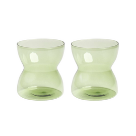 &KLEVERING  Set Of 2 Glass Totem Green