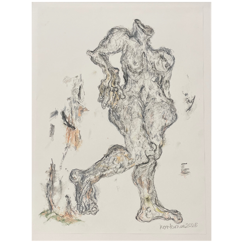 64 - Melkorka Katrín Korkimon, "Gróss Girls II", Grafít - olíupastell og bývax á pappír, 87x67cm, 2025.