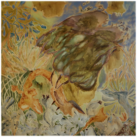 40 - Hólmfríður Sunna Guðmundsdóttir, "Opnunin", Olía á striga, 100x100cm, 2025.