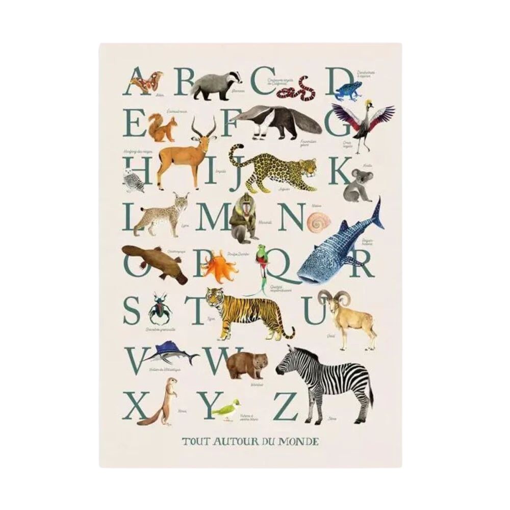 MOULIN ROTY Poster Alphabet poster 50x70cm "Tout autour du monde"
