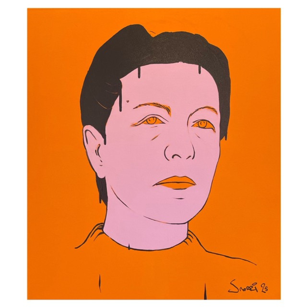 86 - Snorri Ásmundsson, "Simone de Beauvoir", Akrýl á striga,  70x80cm, 2025.