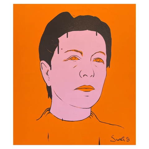 86 - Snorri Ásmundsson, "Simone de Beauvoir", Akrýl á striga,  70x80cm, 2025.