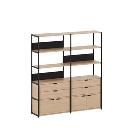 TIPTOE Shelf Unit With Doors Drawers H180xW164cm