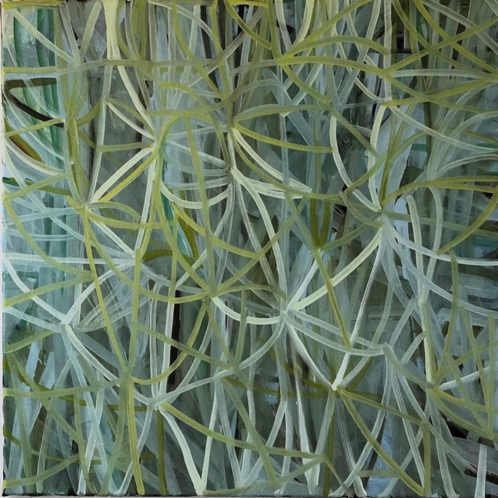 16 - Aðalheiður Valgeirsdóttir, "GRÖS/GRASS", Olía á strig, 60x60cm, 2025.
